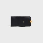 COMPACT WALLET WITH COIN TRIOMPHE IN SHINY CALFSKIN BLACK - Image 4